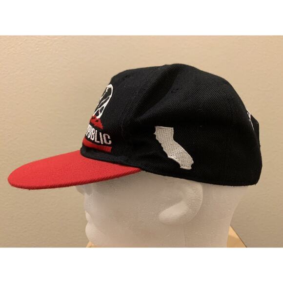 California Republic Black Red Adjustable Snapback Hat Leader Of Gen Apparel LOGA - Picture 5 of 11
